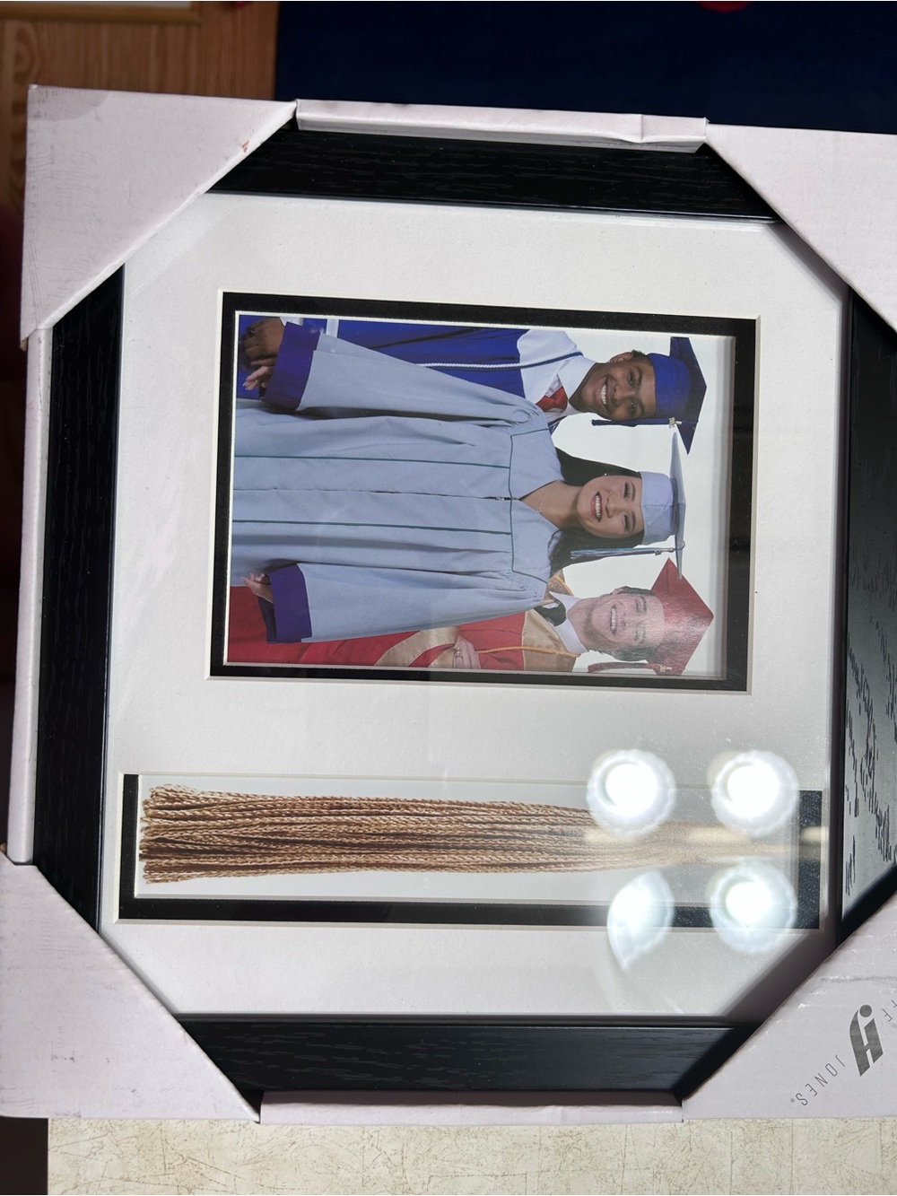 Black Graduation Tassel Display Frame with White Double Mat